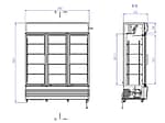 RÉFRIGÉRATEUR 3 PORTES EN VERRE NOIR