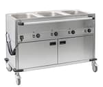 Chariot bain-marie à eau 3xGN 1/1 avec soubassement chauffant horizontal