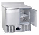 Saladette avec dosseret 2 portes GN 1/1