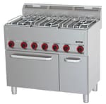 Fourneau gaz 5 feux avec four électrique ventilé GN 1/1 P 99