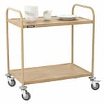 Chariot de service imitation bois 2 plateaux