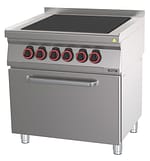 Fourneau électrique 4 plaques coup de feu avec four électrique statique GN 2/1 80