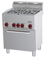Fourneau gaz 4 feux avec four électrique ventilé GN 1/1 P 66