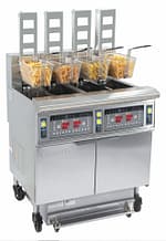 Friteuse électrique avec relevage automatique et filtration 4x12 litres 17+17kW