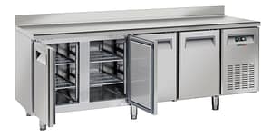 Table réfrigérée avec dosseret 4 portes