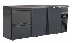 ARRIÈRE BAR RÉFRIGÉRÉE NOIR 2 PORTES ET 2 TIROIRS