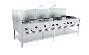 TABLE WOK À GAZ 4X17kW + 3X9kW