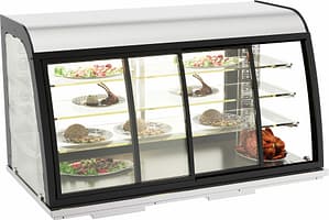 DROP-IN VITRINE CHAUFFANTE 155L PORTES COULISSANTES