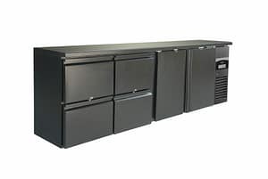 ARRIÈRE BAR RÉFRIGÉRÉE NOIR 2 PORTES ET 2 TIROIRS