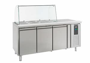 TABLE RÉFRIGÉRÉE AVEC VERRE 3 PORTES