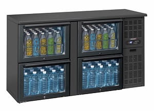 Arrière bar 2 x 2 tiroirs vitrés