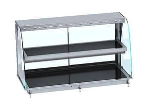 DROP-IN VITRINE COURBEE CHAUFFANTE AVEC PLAQUE VITRO CERAMIQUE NOIR 4/1