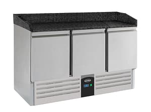 TABLE PRÉP POUR PIZZA 3 PORTES GRANIT NOIR