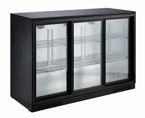 ARRIÈRE BAR RÉFRIGÉRÉE NOIR 3 PORTES COULISST