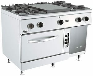 BASE 700 CUISINIÈRE AVEC PLAQUE COUP DE FEU À GAZ 4 BR. AVEC FOUR GAZ