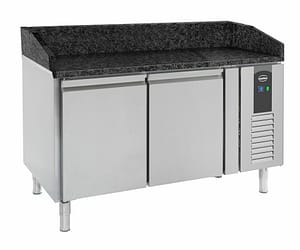 TABLE PRÉP POUR PIZZA 2 PORTES GRANIT NOIR