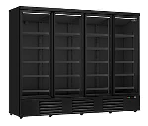 RÉFRIGÉRATEUR 4 PORTES EN VERRE NOIR JDE-2025R BL