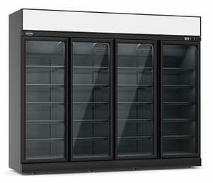 CONGÉLATEUR 4 PORTES EN VERRE NOIR INS-2060F BL