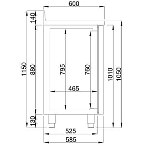 TABLE RÉFRIGÉRÉE 3 PORTES AVEC TIROIR POUR CAFÉ