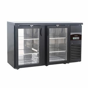 ARRIÈRE BAR RÉFRIGÉRÉE NOIR 2 PORTES EN VERRE