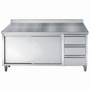 700 PLAN DE TRAVAIL PORTES COULISST TIROIRS BORD RELEVÉ 1600