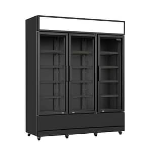 RÉFRIGÉRATEUR 3 PORTES EN VERRE NOIR