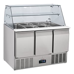 Saladette vitrée 3 portes GN 1/1