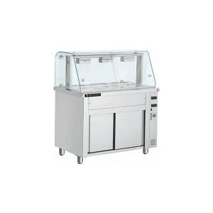 Vitrine bain-marie sur placard neutre - 3 x GN 1/1 - 1102 x 700 x 1313 mm