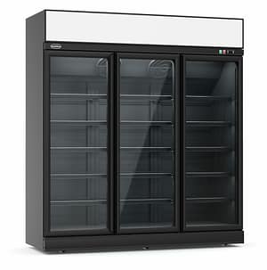 CONGÉLATEUR 3 PORTES EN VERRE NOIR INS-1530F BL