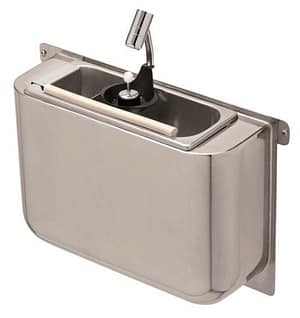 CUILLÈRE À GLACE ÉVIER AVEC DOUCHETTE 410X120X270 AVEC TROU D'ÉVACUATION, RACCORDEMENT À L'EAU ET TUYAU D'ÉVACUATION