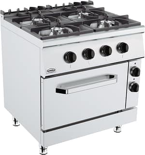 BASE 900 CUISINIERE A GAZ 4 BR. AVEC FOUR À ÉLECTRIQUE