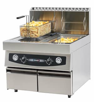 Friteuse gaz à poser avec vanne de vidange 2 x 17 litres