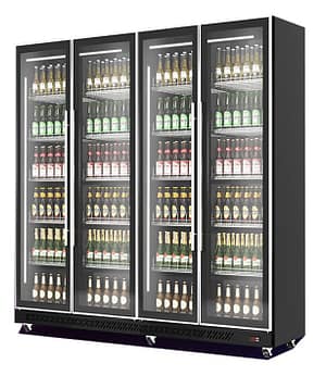 RÉFRIGÉRATEUR 4 PORTES EN VERRE NOIR