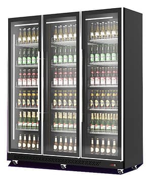 RÉFRIGÉRATEUR 3 PORTES EN VERRE NOIR