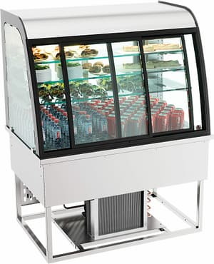DROP-IN VITRINE RÉFRIGÉRÉE 200L PORTES COULISSANTES