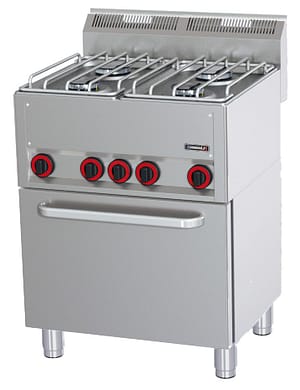 Fourneau gaz 4 feux avec four électrique ventilé GN 1/1 P 66