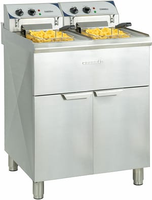 Friteuse électrique sur pieds 2 x 10 litres haut rendement
