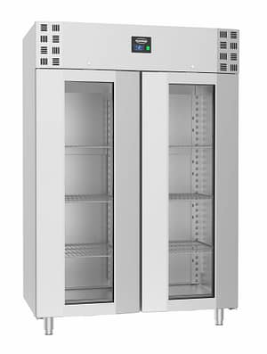 RÉFRIGÉRATEUR EN ACIER INOX PORTE EN VERRE MONO BLOCK 1400 LTR