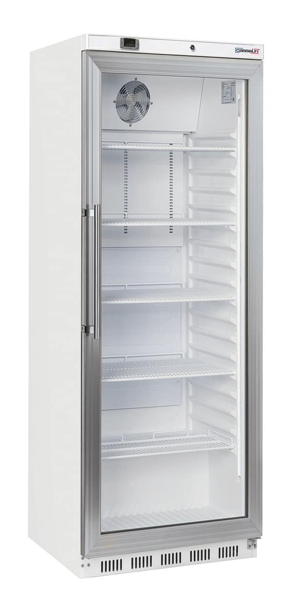 Armoire positive vitrée 400 L Blanche