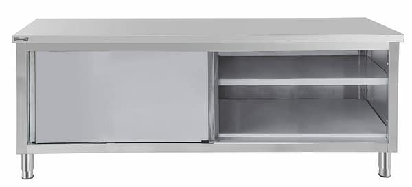 Table de travail Inox 600 avec portes coulissantes 1000 mm