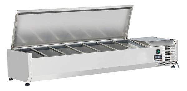 Saladette à poser 7 x GN 1/4 avec couvercle