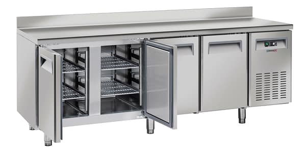 Table réfrigérée avec dosseret 4 portes