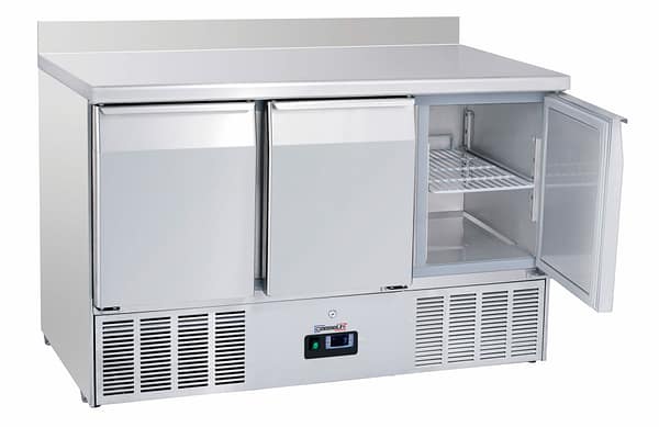 Saladette avec dosseret 3 portes GN 1/1