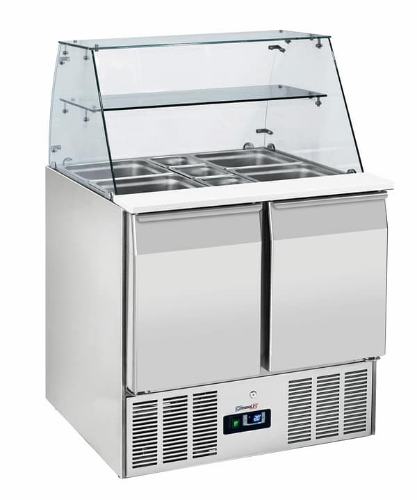 Saladette vitrine 2 portes GN 1/1
