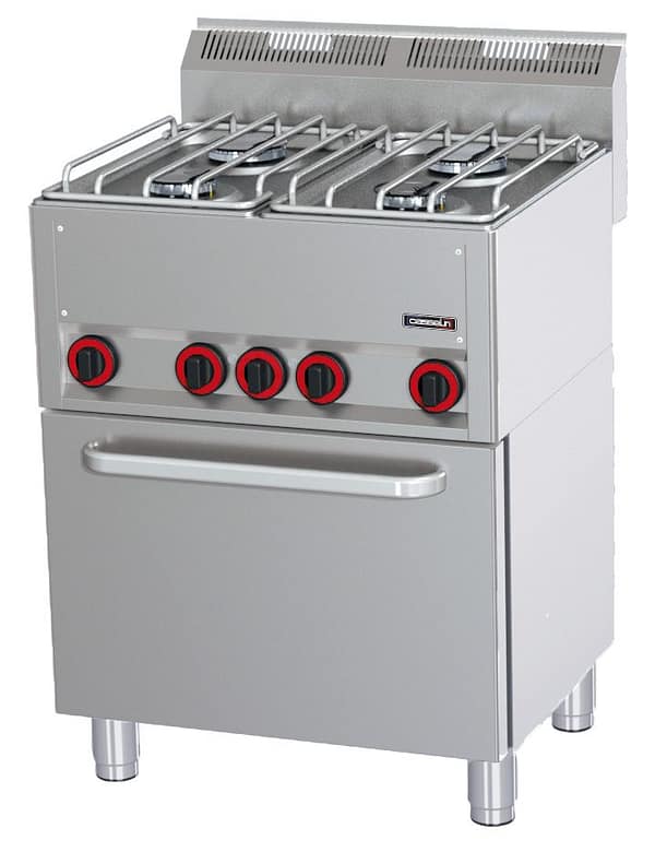 Fourneau gaz 4 feux avec four électrique ventilé GN 1/1 P 66