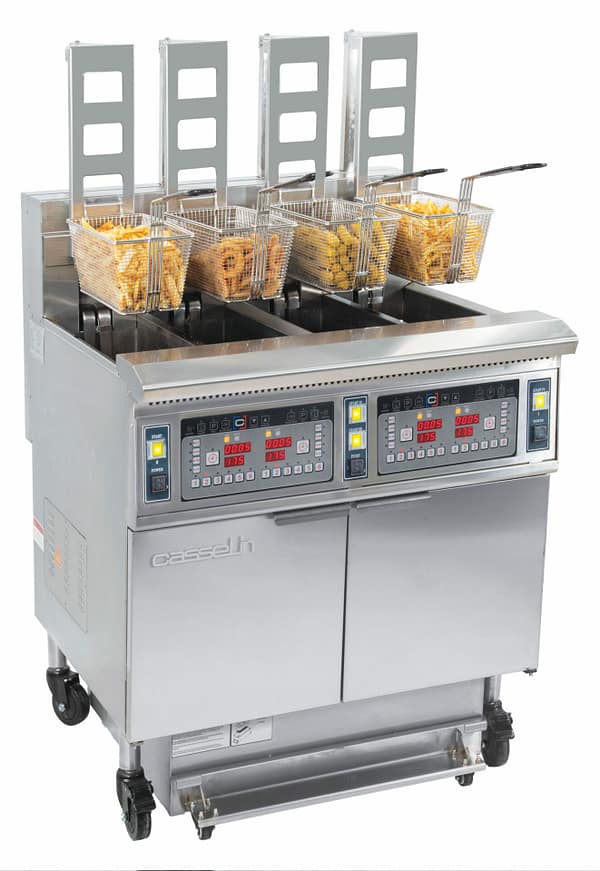 Friteuse électrique avec relevage automatique et filtration 4x12 litres 17+17kW